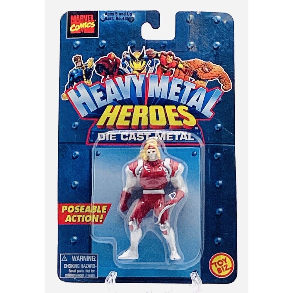1998 Omega Red Toy Biz Marvel Heavy Metal Heroes Die Cast POSEABLE Mint On Card